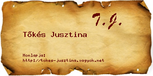 Tőkés Jusztina névjegykártya